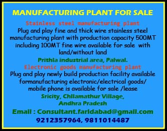 Manufacturing plant for sale