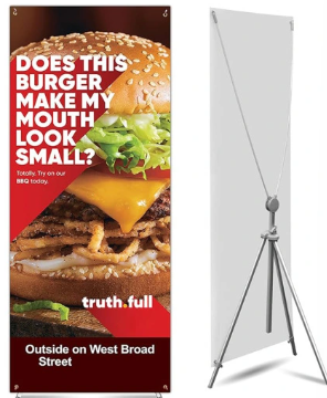 Adjustable durable aluminum alloy x banner stand for trade show