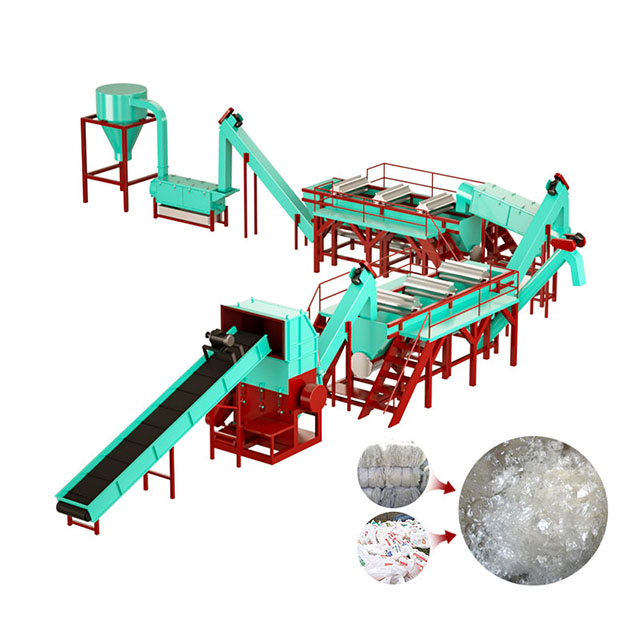 Automatic 1200kg/h PP PE Film Woven Bag Cleaner for Plastic Recycling Plant
