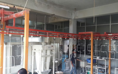 Automatic powder coating plant
