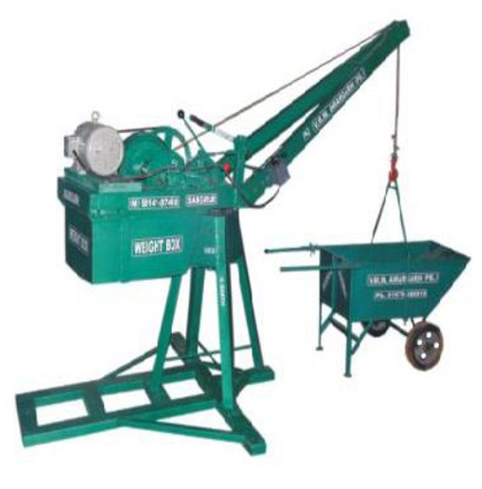 Building material lifting machines